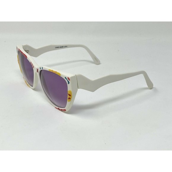 Vintage Albert Nipon White Multicolor Sunglasses Hand Made In USA main image 7
